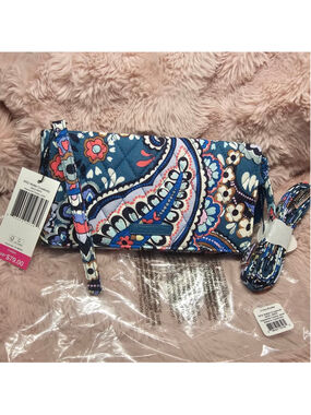 Vera Bradley RFID Wallet Crossbody in Haymarket Paisley Jewel